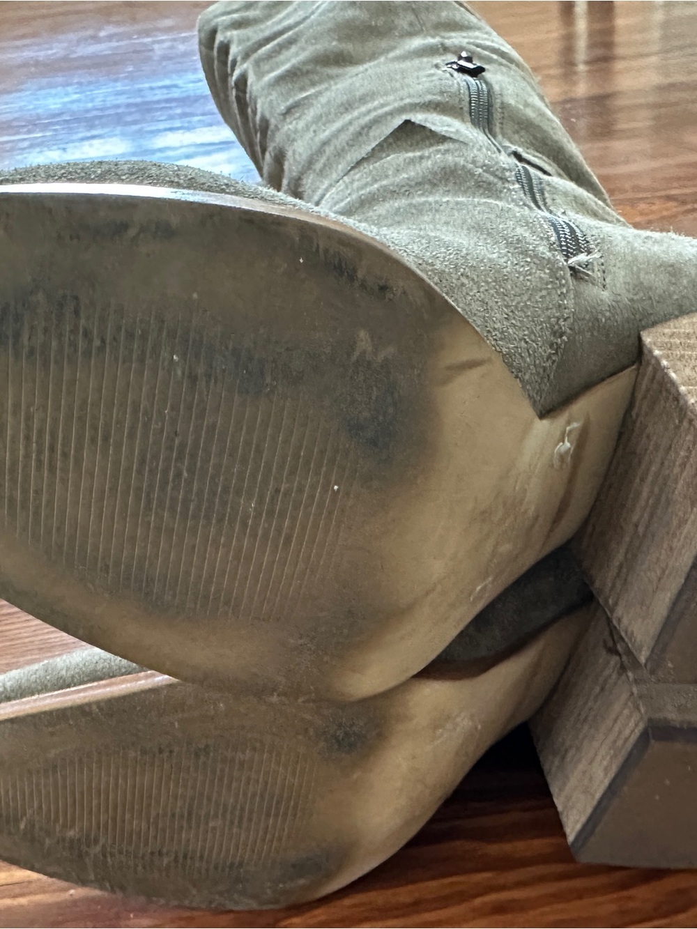 Crown Vintage Knee-High Suede Boots in Taupe Brown 8.5 - Picture 8 of 12